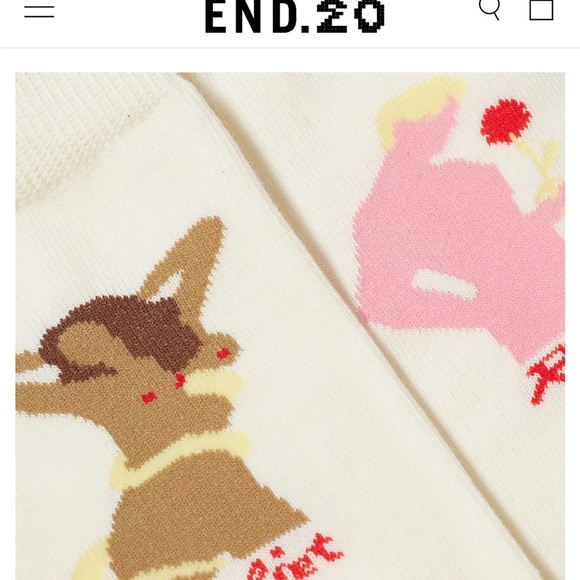 Carne Bollente Truly Loved Romeo Juliet White Crew Socks with Graphic Design Ne - Picture 2 of 9